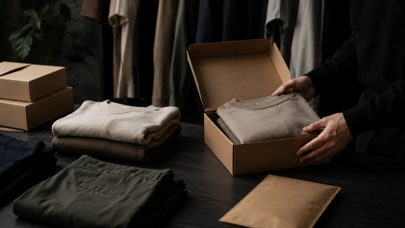 Products being prepared for e-commerce fulfillment